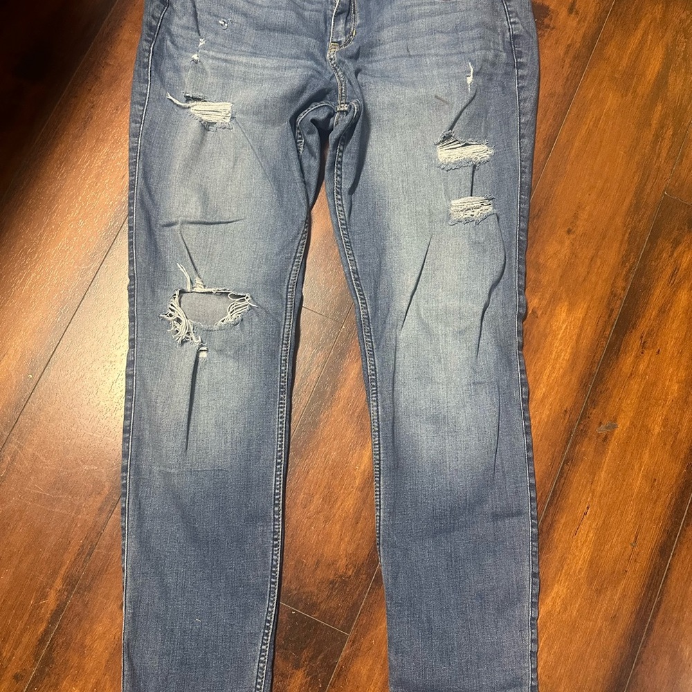 Hollister High Rise Distressed Jeans 32x32 low rise skinny 15Long